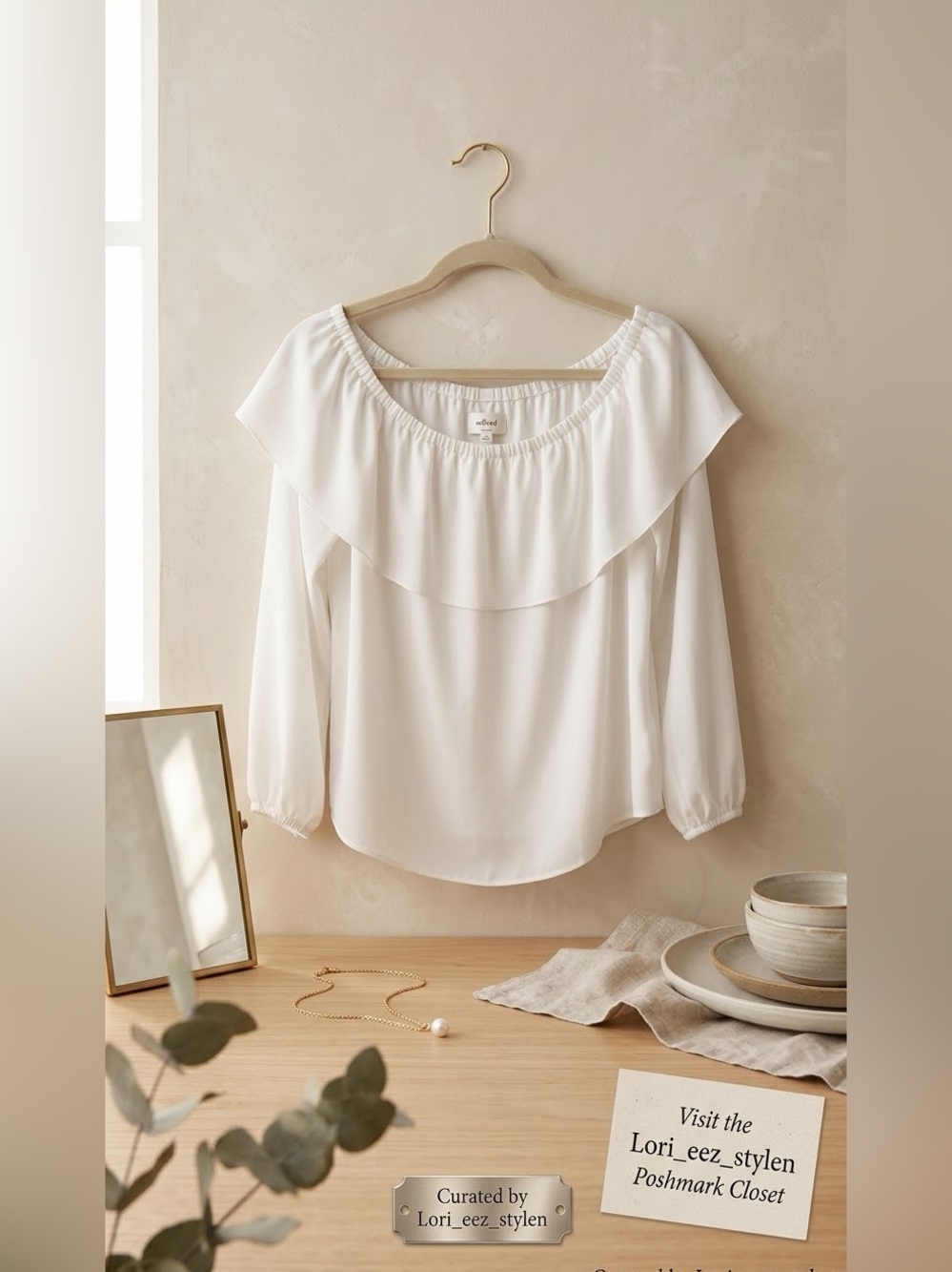 Wilfred Off-Shoulder White Ruffle Blouse